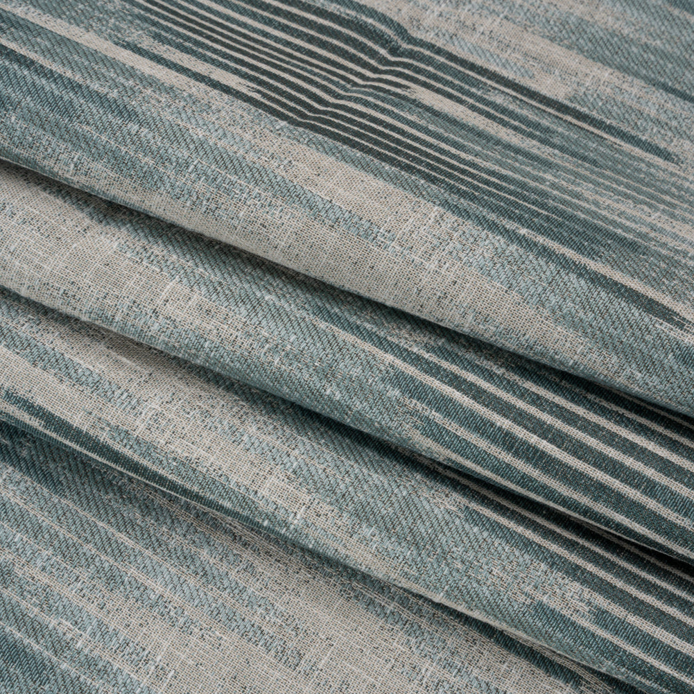 Drapery Jacquard - Peacock Ikat Stripes - British Imported