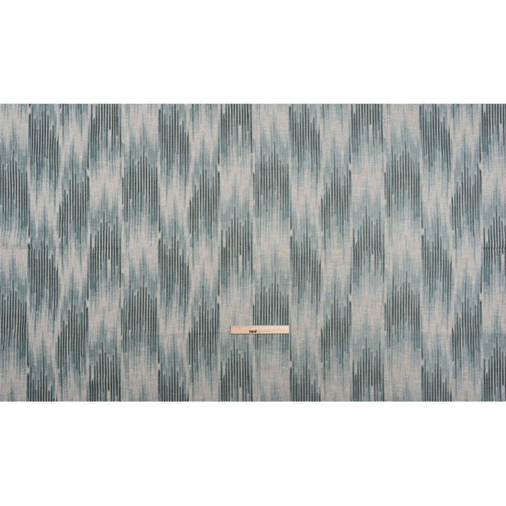 Drapery Jacquard - Peacock Ikat Stripes - British Imported