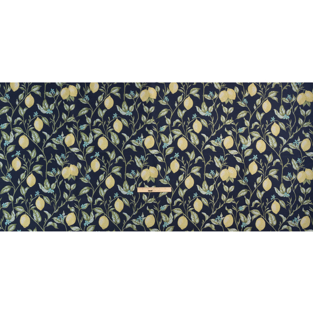 Drapery Jacquard - Ink Lemon Trees - British Imported