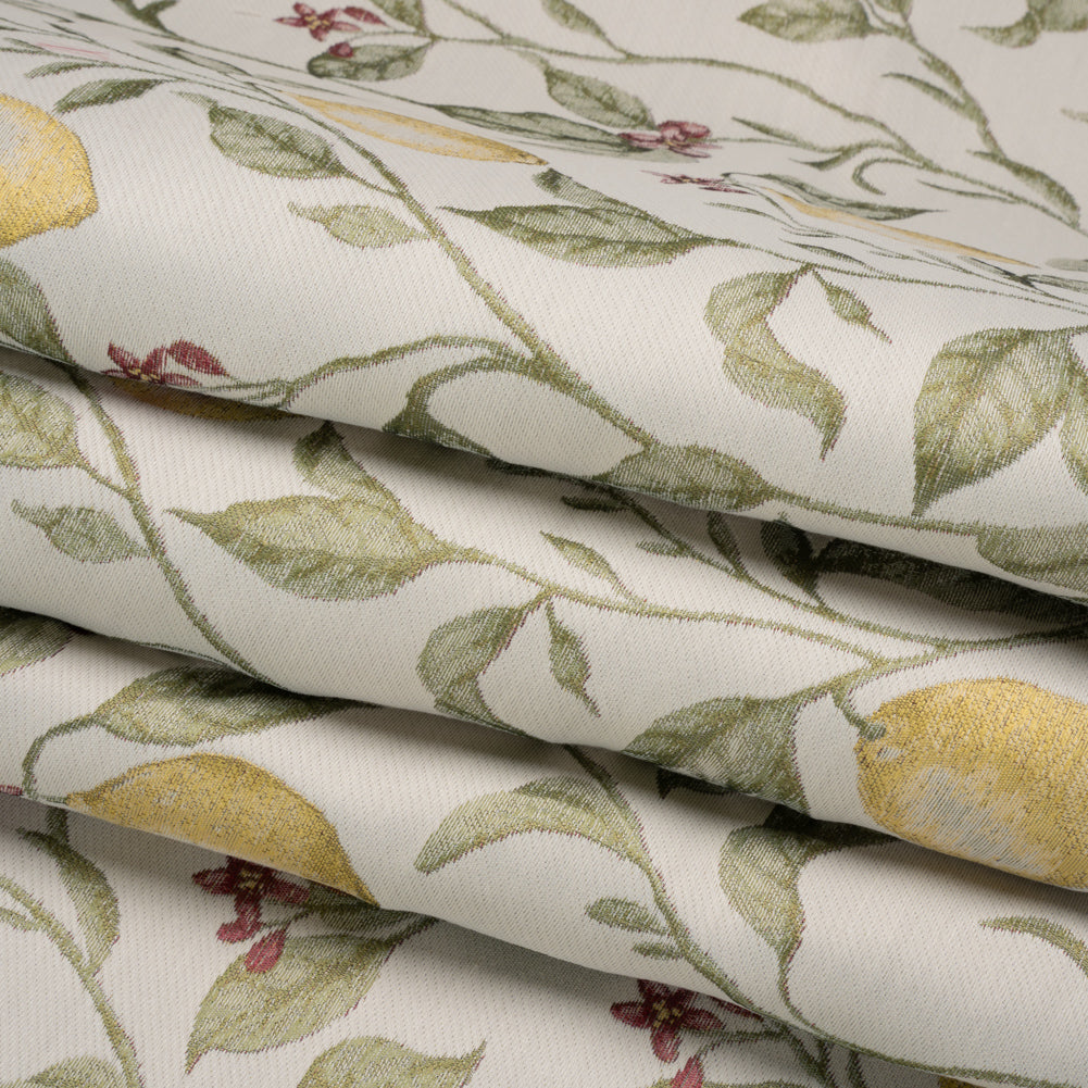 Drapery Jacquard - Lemon Yellow Lemon Trees - British Imported