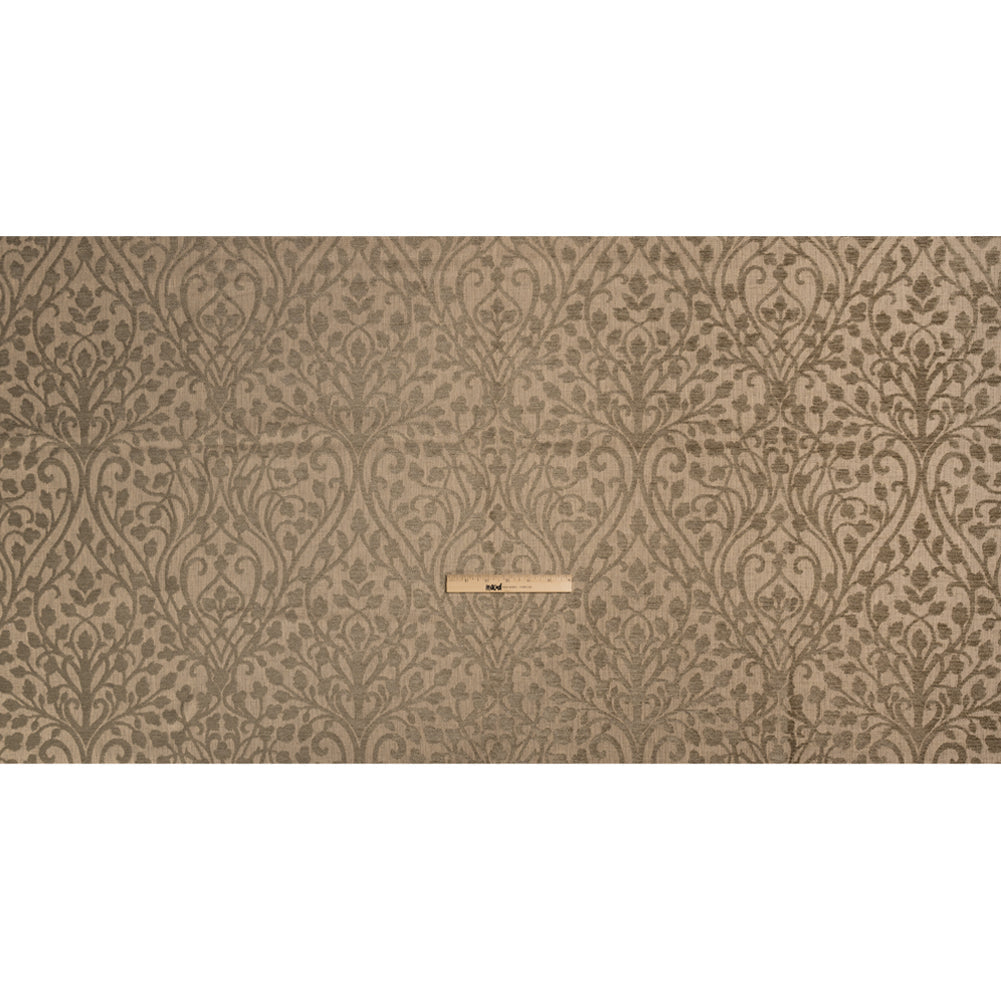 Drapery Chenille Jacquard - Fawn Leafy Vines - British Imported