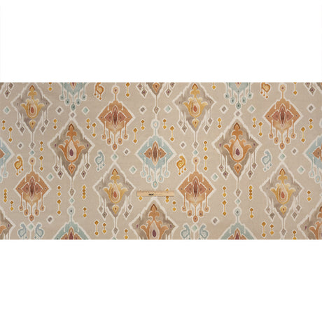 Cotton and Linen Canvas Print - Terracotta Painted Diamonds - British Imported