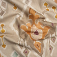 Cotton and Linen Canvas Print - Terracotta Painted Diamonds - British Imported