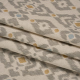Cotton and Linen Canvas Print - Gold Ikat Geometries - British Imported