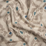 Cotton and Linen Canvas Print - Indigo Ikat Geometries - British Imported