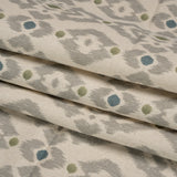Cotton and Linen Canvas Print - Olive Ikat Geometries - British Imported