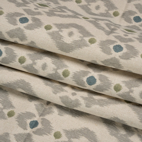 Cotton and Linen Canvas Print - Olive Ikat Geometries - British Imported