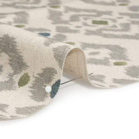 Cotton and Linen Canvas Print - Olive Ikat Geometries - British Imported
