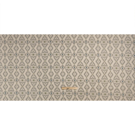 Cotton and Linen Canvas Print - Olive Ikat Geometries - British Imported