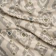Cotton and Linen Canvas Print - Olive Ikat Geometries - British Imported