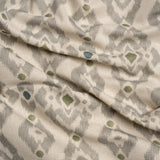 Cotton and Linen Canvas Print - Olive Ikat Geometries - British Imported