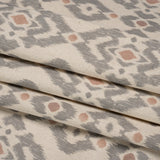 Cotton and Linen Canvas Print - Rose Ikat Geometries - British Imported
