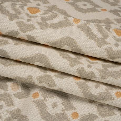 Cotton and Linen Canvas Print - Terracotta Ikat Geometries - British Imported