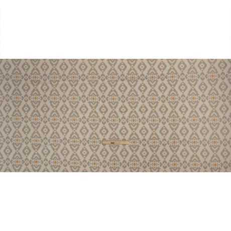 Cotton and Linen Canvas Print - Terracotta Ikat Geometries - British Imported
