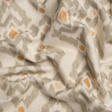 Cotton and Linen Canvas Print - Terracotta Ikat Geometries - British Imported