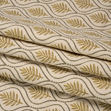 Cotton and Linen Canvas Print - Gold Leaf Motif - British Imported