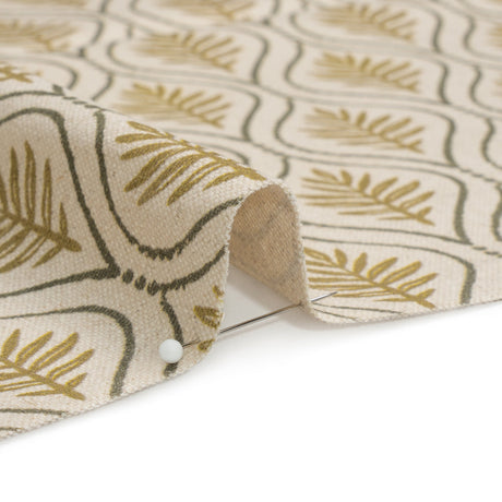 Cotton and Linen Canvas Print - Gold Leaf Motif - British Imported