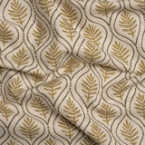 Cotton and Linen Canvas Print - Gold Leaf Motif - British Imported
