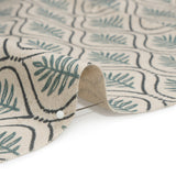 Cotton and Linen Canvas Print - Indigo Leaf Motif - British Imported