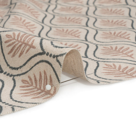 Cotton and Linen Canvas Print - Rose Leaf Motif - British Imported
