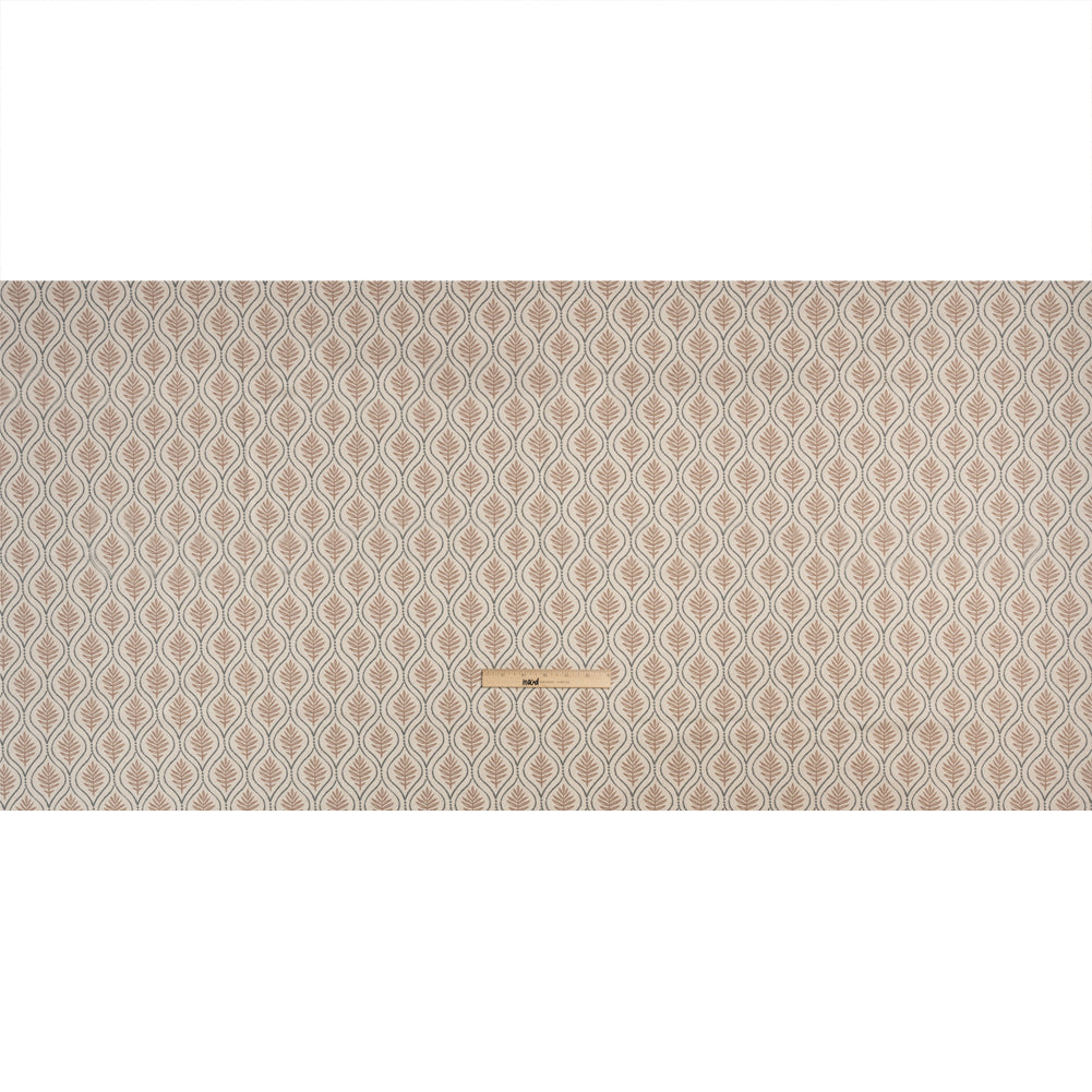 Cotton and Linen Canvas Print - Rose Leaf Motif - British Imported