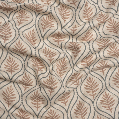 Cotton and Linen Canvas Print - Rose Leaf Motif - British Imported