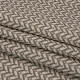 Cotton and Linen Canvas Print - Smoke Leafy Chevrons - British Imported
