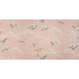 Viscose and Linen Drapery Woven Print - Blush Cranes in the Clouds - British Imported