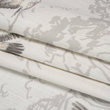 Viscose and Linen Drapery Woven Print - Silver Cranes in the Clouds - British Imported