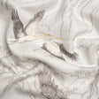 Viscose and Linen Drapery Woven Print - Silver Cranes in the Clouds - British Imported