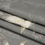 Viscose and Linen Drapery Woven Print - Steel Cranes in the Clouds - British Imported