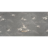 Viscose and Linen Drapery Woven Print - Steel Cranes in the Clouds - British Imported