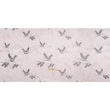 Embroidered Cotton and Polyester Drapery Jacquard - Blush Cranes in the Clouds - British Imported