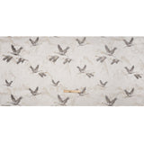 Embroidered Cotton and Polyester Drapery Jacquard - Pale Dove Cranes in the Clouds - British Imported