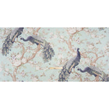 Cotton Canvas Print - Duckegg Peacocks in the Trees - British Imported