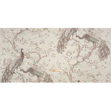 Cotton Canvas Print - Soft Truffle Peacocks in the Trees - British Imported