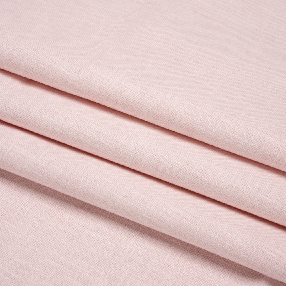 Slubbed Cotton and Polyester Woven - Blush - British Imported