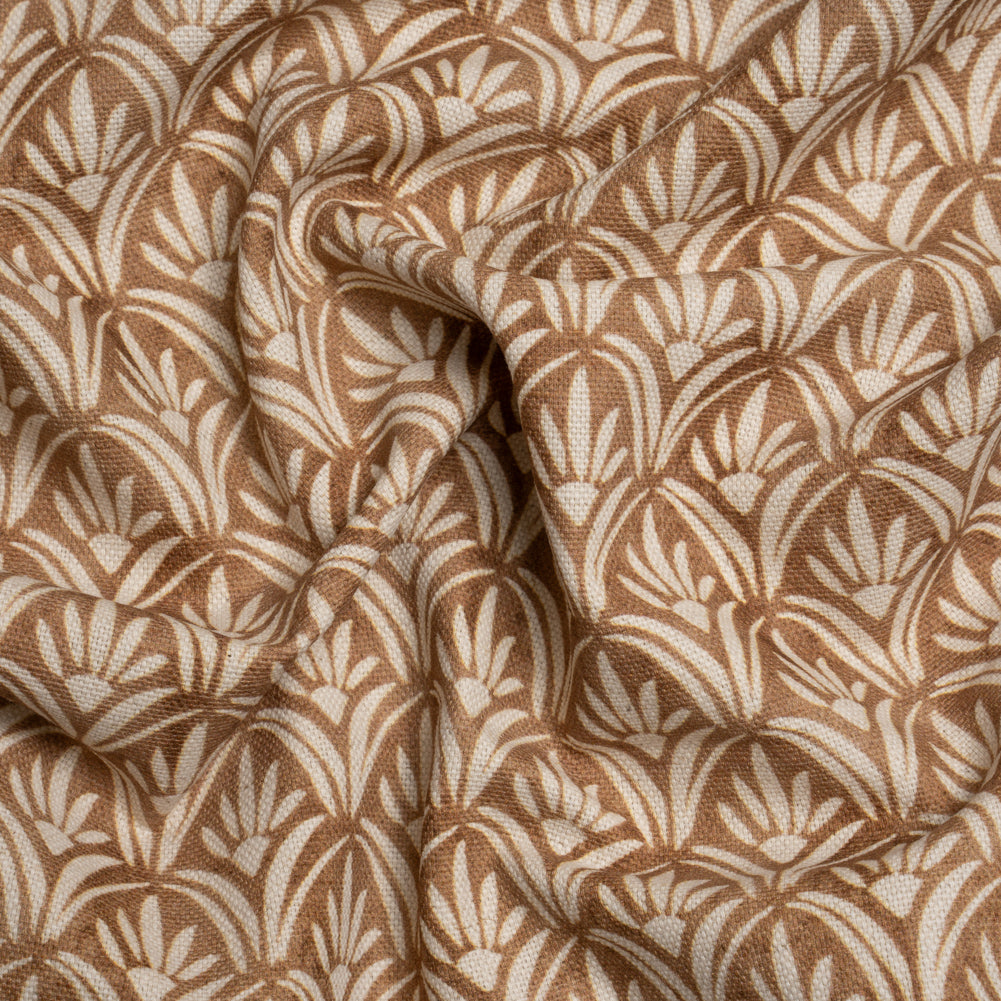 Cotton and Linen Canvas Print - Bronze Floral Arches - British Imported