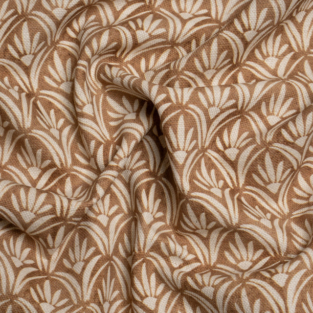 Cotton and Linen Canvas Print - Bronze Floral Arches - British Imported