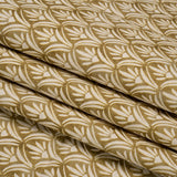 Cotton and Linen Canvas Print - Gold Floral Arches - British Imported
