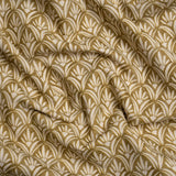 Cotton and Linen Canvas Print - Gold Floral Arches - British Imported
