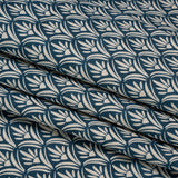 Cotton and Linen Canvas Print - Midnight Floral Arches - British Imported
