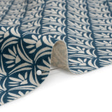 Cotton and Linen Canvas Print - Midnight Floral Arches - British Imported