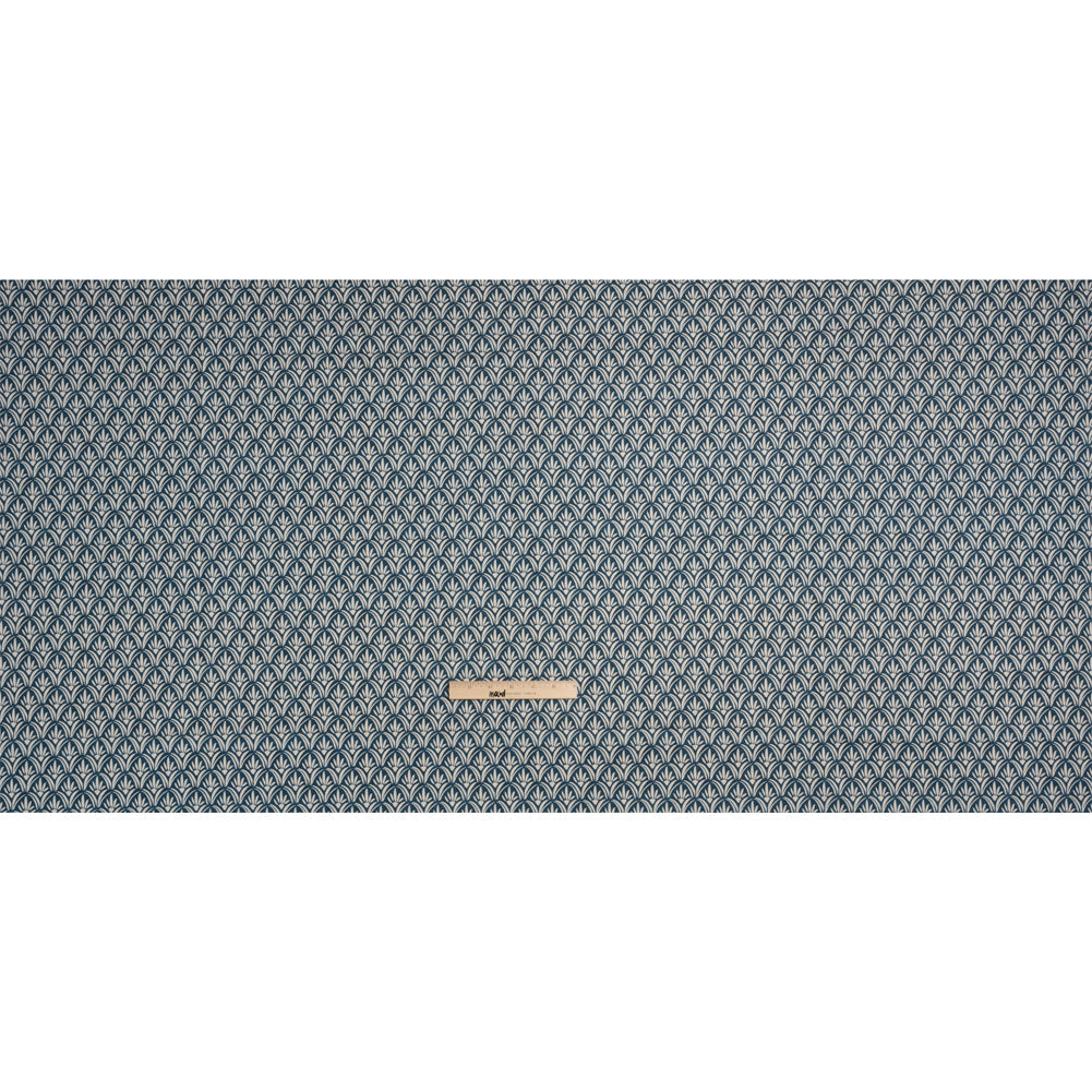 Cotton and Linen Canvas Print - Midnight Floral Arches - British Imported