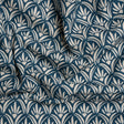 Cotton and Linen Canvas Print - Midnight Floral Arches - British Imported
