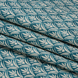 Cotton and Linen Canvas Print - Ocean Floral Arches - British Imported