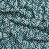 Cotton and Linen Canvas Print - Ocean Floral Arches - British Imported