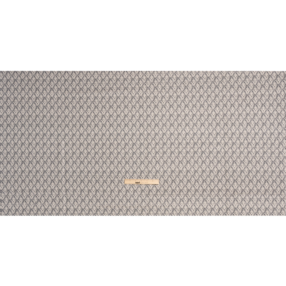 Cotton and Linen Canvas Print - Smoke Floral Arches - British Imported