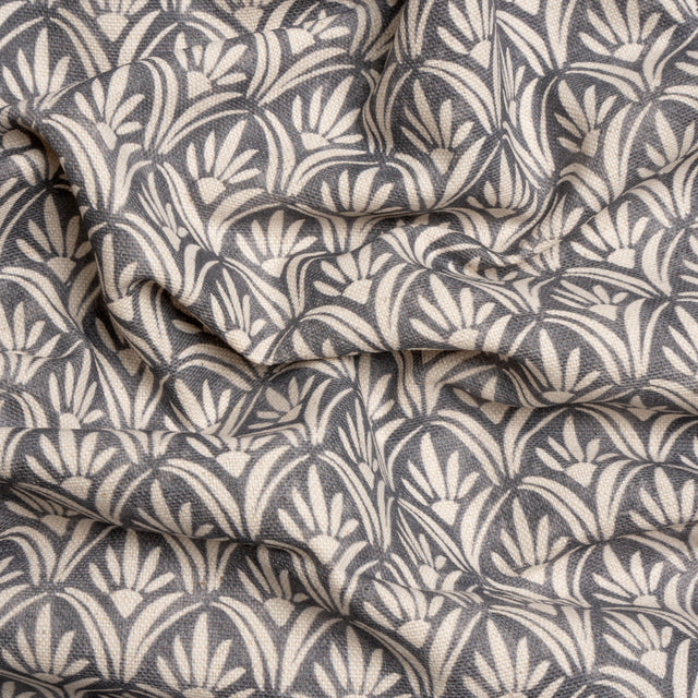 Cotton and Linen Canvas Print - Smoke Floral Arches - British Imported