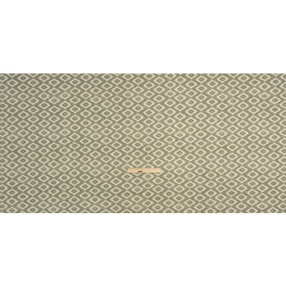 Cotton and Linen Canvas Print - Fern Diamonds and Dots - British Imported